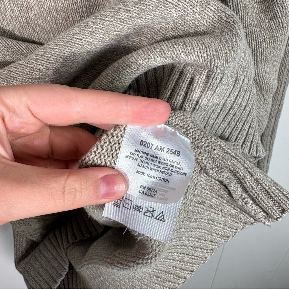 Columbia Vintage Y2K Cotton Brown Beige Ribbed Knit Sweater XL Outdoors Hiking - Picture 3 of 6